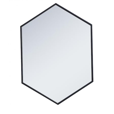 Blueprints 24 in. Metal Frame Hexagon Mirror in Black - 23.25 x 33.125 x 0.16 in. BL2943833